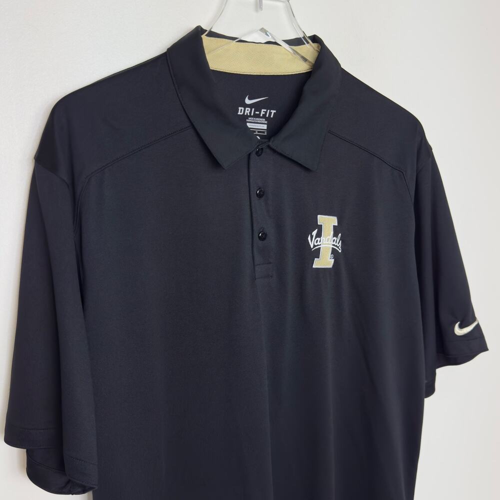 Nike Dri-Fit Black University of Idaho Vandals Polo T-shirt L - Picture 2 of 5